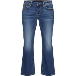 Seven7 Bootcut Jeans Women 12 Blue Denim Embroidered Pockets Stretch Y2K Western